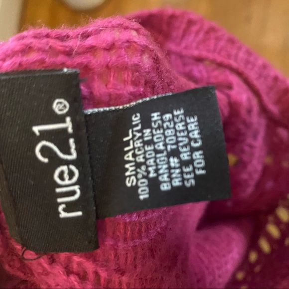 Rue 21 pink crochet tunic sweater - Picture 5 of 5